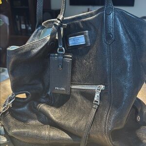Prada Black Leather Shoulder Bag